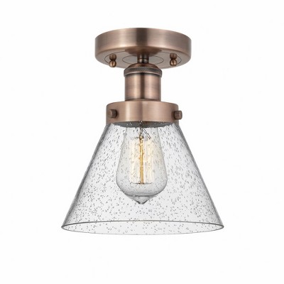 Cone - 1 Light Semi-Flush Mount In Industrial Style-9.75 Inches Tall and 7.75 Inches Wide