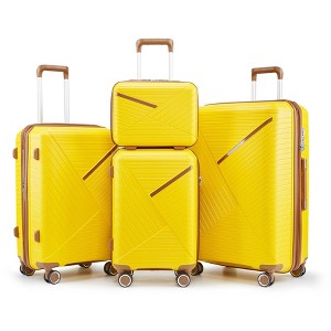 Kumasinova Premium PP Hardshell Suitcase Sets,4 Pcs Expandable Lightweight Spinner Luggage with TSA Lock,Airline-Approved,14/20/24/28" - 1 of 4