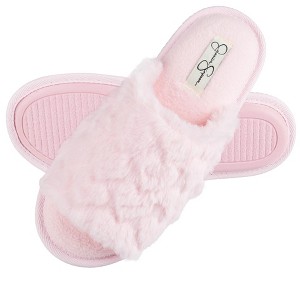 Jessica Simpson Womens Fuzzy Open Toe Slide Slipper - 1 of 4