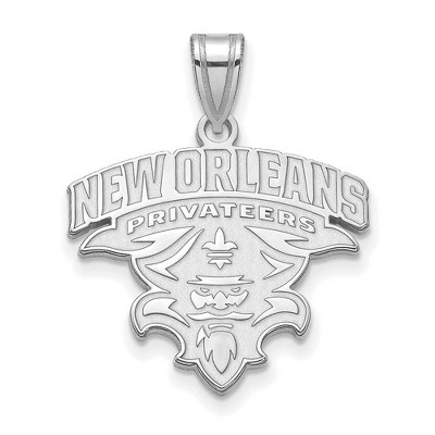 Black Bow Jewelry 10k White Gold New Orleans Privateers NCAA Extra Large Pendant