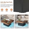 KTMBDW Coffee Table, Wood Grain Center Table with LED light and Power Outlet, Farmhouse Modern Center Table - 4 of 4