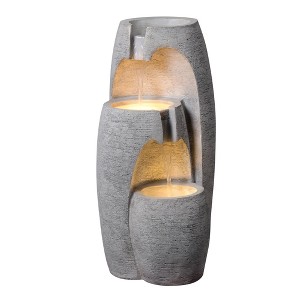 Teamson Home 28" Polyresin 3-Tier Cascading Urn Fountain Gray - 1 of 4