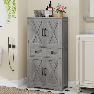 Storage Cabinet with Adjustable Shelves for Bathroom, Living Room, Kitchen Pantry Cabinet
