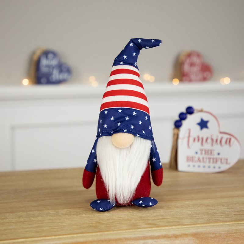 Northlight Patriotic Gnome with Stars and Stripes - 9.5" - Red and Blue, 2 of 6