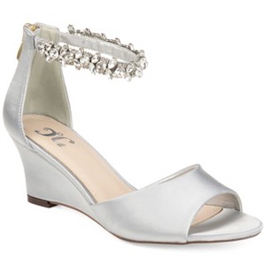 Journee Collection Women's Connor Back Heel Zip Open Toe Wedge - 1 of 4