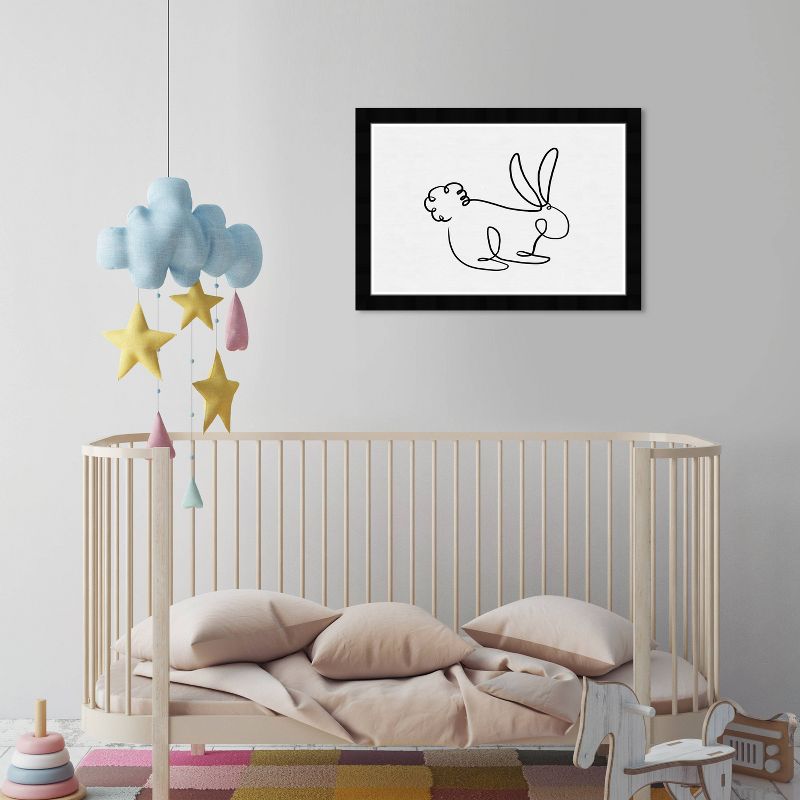 19&#34; x 13&#34; Bunny Outline Simple Animals Framed Wall Art Black - Olivia&#39;s Easel, 6 of 7