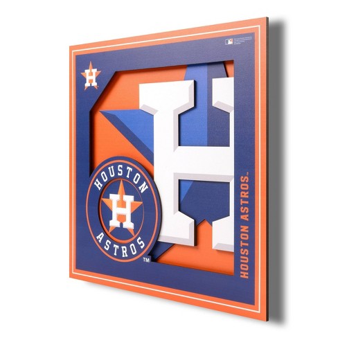 Mlb Houston Astros Baseball Logo Glass Framed Panel : Target