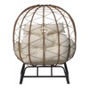 Indoor Outdoor Double Egg Chair with Ottoman Padded Cushions,Wicker Lounge Chair Deep Seating Chair with Footrests,Loveseat for Patio Porch Backyard - 2 of 4