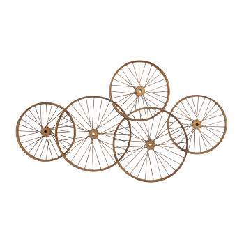 Metal Bike Wheels Wall Decor Copper - Olivia & May