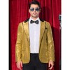 Lars Amadeus Men's Peak Lapel Disco Prom Wedding Party Tuxedo Sequin Blazer - 2 of 4
