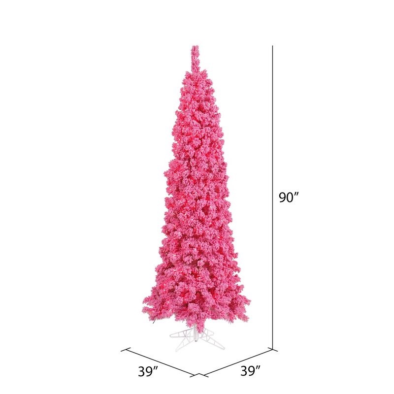 Vickerman Flocked Pink Fir Artificial Christmas Tree, 2 of 3