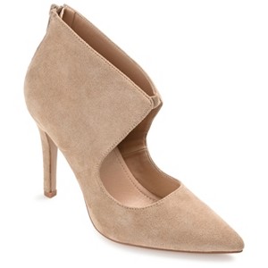 Journee Collection Womens Junniper Back Heel Zip High Stiletto Pointed Toe Pumps - 1 of 4