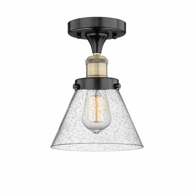 Cone - 1 Light Semi-Flush Mount In Industrial Style-9.75 Inches Tall and 7.75 Inches Wide