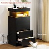 WOWLIVE 4 Drawer Dresser with Outlet & LED, Dresser with Push-To-Open Extension Drawer, Wood Storage Chest - 3 of 4