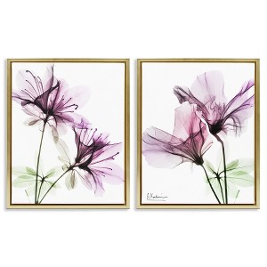 Stupell Industries Purple Flower Bloom Design 2pc Floating Frame Art Set - 1 of 4