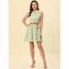 INSPIRE CHIC Women's Floral Sleeveless Half Placket Mini Belted Summer Dress - 3 of 4