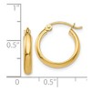 Black Bow Jewelry 2.75mm x 15mm Polished 14k Yellow Gold Domed Round Tube Hoop Earrings - 4 of 4
