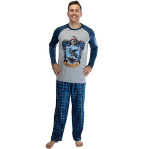 Harry Potter Men's Raglan Shirt And Plaid Pants Pajama Set - 1 of 4