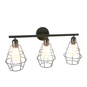 Costway 3-light Industrial Bathroom Vanity Cage Light Vintage Wall Lamp Sconces Hallway - 1 of 4