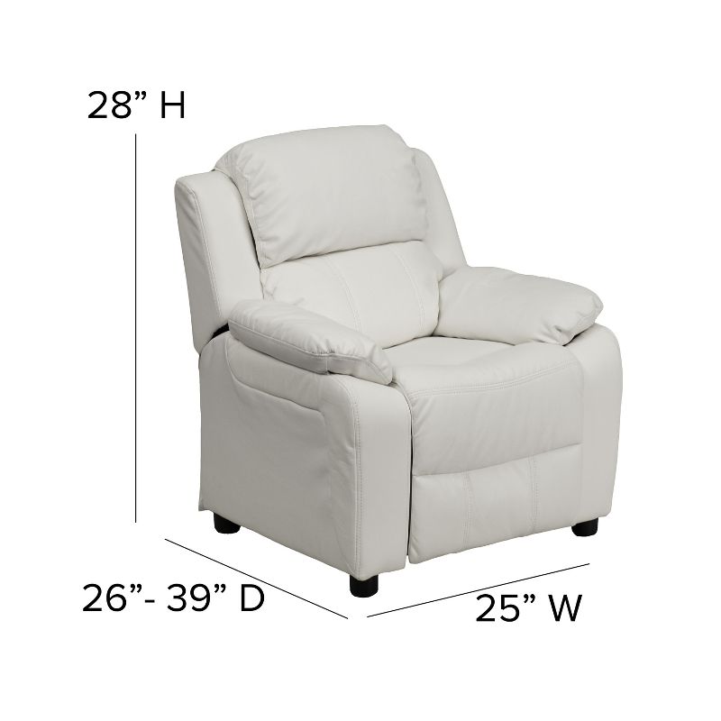Emma and Oliver Deluxe Padded Contemporary Kids Recliner with Storage Arms, 5 of 12