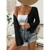 Women's Lightweight Knit Cardigan Lantern Long Sleeve Hollow Out Lace-Up Casual Cardigan - 4 of 4