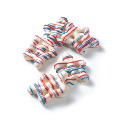 Vanilla Fudge Dipped Mini Pretzels with Red & Blue Drizzle - 10oz - Favorite Day™