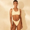 Women's Pucker Textured Mid-Rise Ultra High Leg Super Cheeky Bikini Bottom - Wild Fable™ - 3 of 4