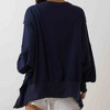 Women's Slouchy Crewneck Sweatshirt - Stretch Polyester Blend with Side Slit Details Cherie Code - 4 of 4