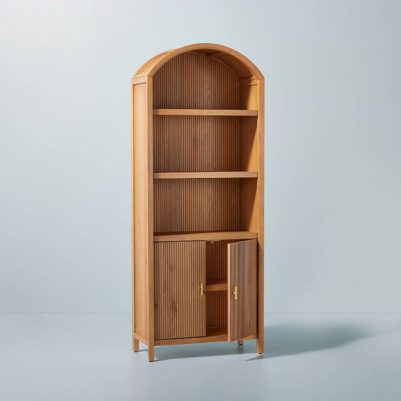 Grooved Wood Arch Bookcase Cabinet - Hearth & Hand™ with Magnolia, 5 of 17