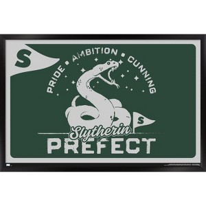 Trends International The Wizarding World: Harry Potter - Slytherin Clubhouse Crest Framed Wall Poster Prints - 1 of 4