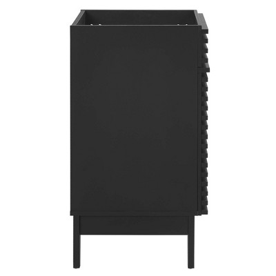 Black Wood Mid-Century Modern Bathroom Vanity