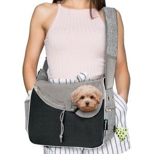 PetAmi Small Dog Sling Carrier, Soft Crossbody Puppy Carrying Purse, Adjustable Breathable Travel Pet Cat Pouch to Wear for Traveling - 1 of 4