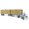 First Gear DCP 1/64 Blue Peterbilt 389 36in Flattop w/ Dual Flatbeds & Hay Load 60-1831 - 2 of 4