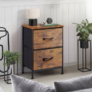 GALAXHERO Night Stand 2 Drawer Small Dresser for Bedroom, Closet, Dorm, Fabric Nightstand with Storage Bins - 1 of 4