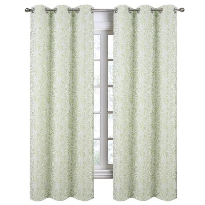 RT Designers Collection Liana Jacquard Grommet Curtain Panel Pair 36" x 84" Sage
