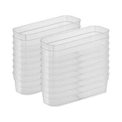 Sterilite Narrow Storage Trays with Sturdy Banded Rim and Textured Bottom for Desktop and Drawer Organizing