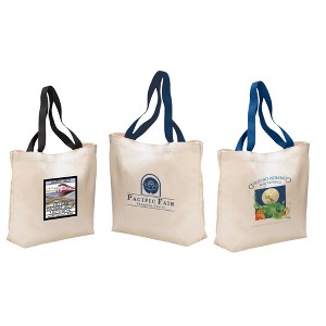 ER PRO Tote Bag Colored Handle Cotton Canvas 3-Pack - 1 of 3