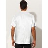 Lars Amadeus Men's Summer Short Sleeve Point Collar Button Down Satin Shirts - 3 of 4