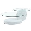 Grungis Artistic Double Layer Coffee Table with Marble and Wood Grain Collision,Density Board Sticker and Reinforced Glass for Dining Room - 3 of 4