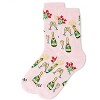 Memoi Champagne Celebration Bamboo Blend Crew Socks Powder Pink 9-11 - 3 of 4