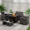 WestinTrends 4 Piece Conversation Outdoor Patio Sofa Set with Square Fire Pit Table - 2 of 4