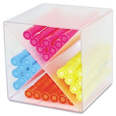 Clear Polystyrene Stackable Desk Organizer with X Divider