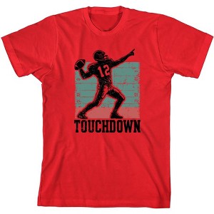 "Touchdown" Football Sports Youth Crew Neck Short Sleeve Tee - 1 of 2