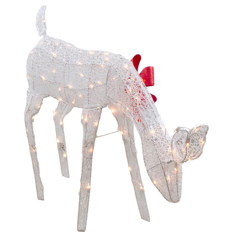 Northlight 37" Lighted White Mesh Feeding Doe Outdoor Christmas Decoration - Clear Lights, 4 of 6
