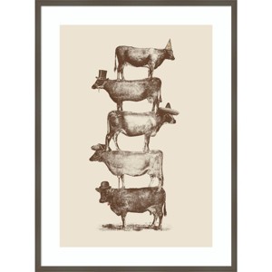 31" x 41" Cow Nuts by Bodflorent Wood Framed Wall Art Print - Amanti Art - 1 of 4