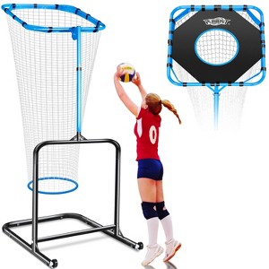 PLAYAPUT Volleyball Setter Training Net，Height & Angle Adjustable VolleyBall Training , Blue - 1 of 4