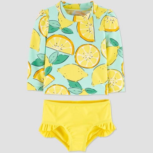 Baby Girls Lemon Swim Rash Guard Set Just One You Made By Carter S Yellow 3m Target