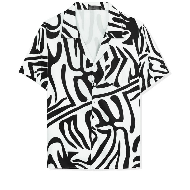 Lars Amadeus Men's Animal Print Shirt Short Sleeves Button Up Casual Print Shirts, 1 of 7