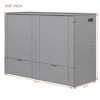 Full/Queen Size Murphy Bed with Drawer, Sockets & USB Ports, Wall Bed Foldable Cabinet Bed - ModernLuxe - 4 of 4