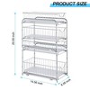 NEX 2pk 2 Tier Sliding Wired Organizer Baskets Silver: Wire Basket Storage Drawers, Metal Utility Storage Carts - 3 of 4